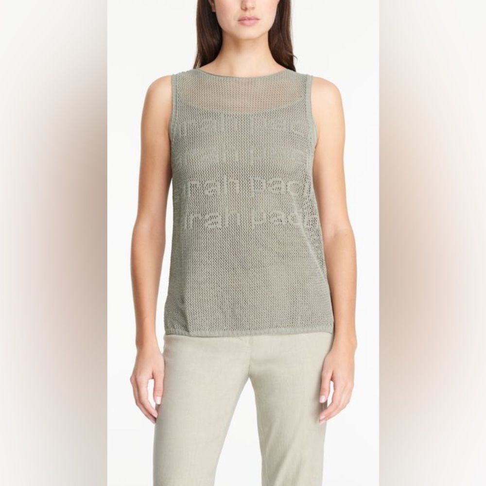 NEW Sarah Pacini graphic signature Knit Tunic sleeveless mesh knit one Size